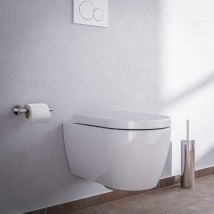 Bernstein - Inodoro cerámico suspendido sin borde Inodoro suspendido, Elección del asiento - Blanco - 54.5x36x33cm - NT2039 Estándar