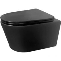 Inodoro suspendido eclipse negro mate con tapa y asiento softclose de Aqua