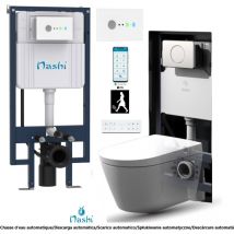 Inodoro Suspendido Japonés Wc Inteligente Nashi Eos Pro, Bastidor Depósito Integrado - Doble Descarga Automática, Apertura/cierre Automáticos, App