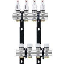 608 Kit Collettore Premontato Compatto Ø1'Ff 7+7 Derivazioni Ø3/4'M Con Flussometro - 06120610 - RBM