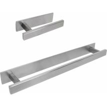 Inoxlm Lavorazioni Inox - inoxlm Porta Asciugamani Porta Carta Igienica Da Bagno Kit Bagno Adesivo Porta Rotolo Senza Fori Portarotolo Bagno Adesivo