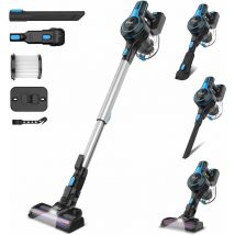 Inse - Aspirateur Balai sans Fil 30KPa, aspirateur 6-en-1 Aspirateur 2200 mah Batterie sans fil sans sac, Bleu, 55 mins d'autonomie, grand bac à