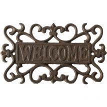 Insegna con scritta welcome in ghisa