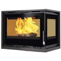 Fm Biomasa - Insert À Bois 2 Faces Ventilé - Firematic Jenn-d 12.8 Kw Foyer En Vermiculite