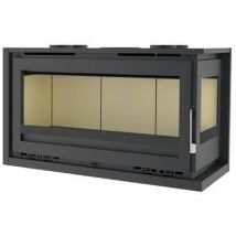 Insert a bois en acier lateral droit vitre - couleur noir - Made in Spain