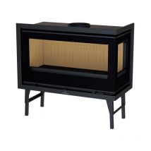 Insert à bois 2 faces canalisable raccordable Bronpi Cairo 90 ed 13 kW Foyer en vermiculite - Avec kit ventilation