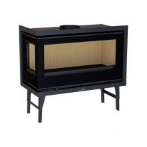 Insert à bois 2 faces canalisable raccordable Bronpi Cairo 90 ei 13 kW Foyer en vermiculite - Avec kit ventilation