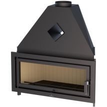 Insert à bois Bronpi Londres 21 kW Porte fonte - sans vitre sérigraphiée noire