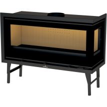 Insert à bois canalisable raccordable Bronpi Cairo 110 ed 15 kW Avec kit ventilation - Foyer en céramique