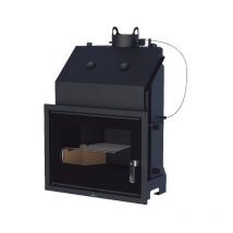 Insert à bois chauffage central Bronpi Tecno-Hydro Bronpi 80 35 kW Porte fonte - avec vitre sérigraphiée noire - Sans kit