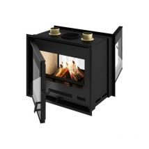 Insert à bois double face avec option prise d'air Eva Calor Diego 11 kW Avec kit air - Sans socle - Avec kit pour 1 canalisation