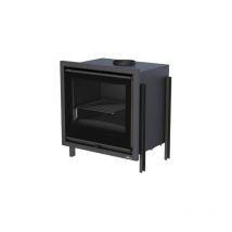 Insert à bois ventilé canalisable Bronpi Paris 55 9.5 kW Avec kit air - Porte fonte - avec vitre sérigraphiée noire