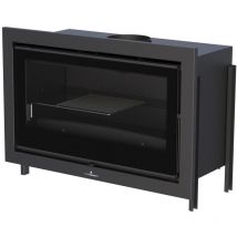 Insert à bois ventilé canalisable Bronpi Paris 90 14 kW Sans kit air - Porte fonte - avec vitre sérigraphiée noire