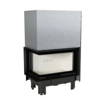 Insert cheminée mbm 10 bs vitre à gauche ouverture relevable + 1 bouches recuperateur