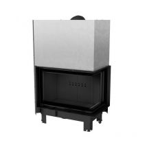 Insert cheminée mbm 10 black bs vitre à droite ouverture relevable + 2 bouches recuperateur