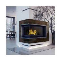 Azura Home Design - Insert cheminée oliwia 18 bs vitre à gauche ouverture relevable
