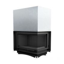 Azura Home Design - Insert cheminée oliwia 18 bs vitre à droite ouverture relevable
