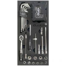 Insert 59 pcs douilles, cliquet et accessoires de serrage 1/4' CrV - os 3200 Clas Equipements