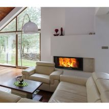 Azura Home Design - Insert de cheminée 100 joy ld 96 cm 7kW porte relevable
