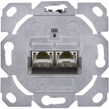 Telegärtner - Prise murale Ethernet modulaire, 2 x RJ-45 6a, Argent (J00020A0510)