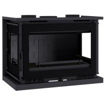 Fm Calefaccion - fm Insertable de leña 3 caras con turbinas IT-173 fk interior fundición y cristal serigrafiado