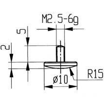 Conector de medida de Acero, Modelo : abombado, 10 mm de Ø