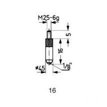 Conector de medida de Acero, Modelo : abombado, 16 mm de largo