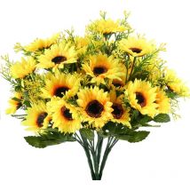 Pcs Tournesol Artificiel Jaune Fleurs Artificielles Bouquet Haut de Gamme de Fleurs Artificielles Mariage pour Décoration Restaurant Salos Jardin