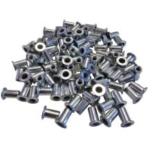 Inserts filetés 4 mm tête plate acier zingué - lot 100 écrous à sertir en aveugle