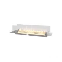 Sololed - Bruciatore a Bioetanolo inserto/Appoggio 100cm in Inox con Vetri Inclusi