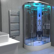 Chrome Steam Shower Cabin Enclosure Cubicle 1200x800 Offset rh Quadrant - Insignia