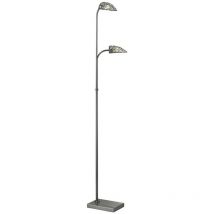 Inspired Ashton Lampada da Terra a 2 Luci G9 Nichel Satinato/Cristallo, non Compatibile led/cfl