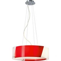 Inspired Lighting - Inspired Dakota Suspension Small 4 Lumières E27 Chrome Poli/Acrylique Rouge & Blanc