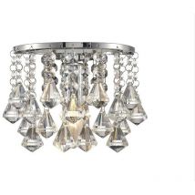 Inspired Lighting - Inspired Deco - Acton - Wandleuchte 1 Leuchte E14 geschaltetes poliertes Chrom, Prismenkristall