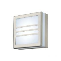 Inspired Deco - Aldo - Plafoniera a led quadrata, lampada da parete 2.4W IP44 Design esterno con feritoia in acciaio inossidabile, opale