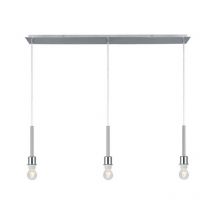 Inspired Deco - Baymont - Sospensione lineare a soffitto a 3 luci E27 3 m, cromata lucida, adatta per un'ampia selezione di tonalità