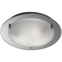 Inspired Lighting - Inspired Deco - Brooklyn - Plafond affleurant, rond 400 mm, 3 ampoules E27 chrome poli