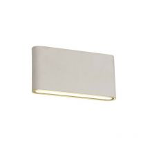 Inspired Deco - Contour - Illuminazione a led verso l'alto e verso il basso Lampada da parete grande 2x6W, 3000K, 452lm, bianco sabbia, IP54