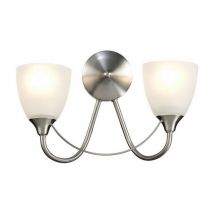 Inspired Lighting - Inspired Deco - Cooper - Applique murale 2 ampoules E14 nickel satiné, verre opale