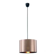 Inspired Deco - Dako - Sospensione a soffitto nera 1 luce E27 con paralume cilindrico in rame metallico 300 x 200 mm, staffa a soffitto c, w