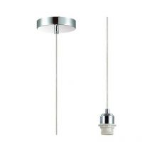 Inspired Lighting - Inspired Deco - Dreifa - Kit de suspension 1,5 m 1 lumière chrome poli, câble transparent, E27 Max 60W, c, w support de plafond