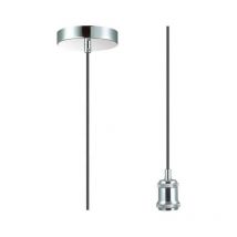 Inspired Lighting - Inspired Deco - Dreifa - Kit de suspension de 1,5 m 1 lumière chrome poli, câble tressé noir, E27 Max 60W, c, w support de plafond