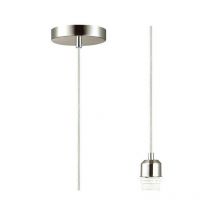Inspired Lighting - Inspired Deco - Dreifa - Kit de suspension de 1,5 m 1 lumière nickel satiné, câble transparent, E27 Max 60W, c, w support de