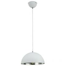 Inspired Deco - Krista - Pendentif Dome E27, Blanc Mat, Intérieur Mosaïque Miroir