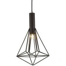 Inspired Lighting - Inspired Deco - Kristoff - Käfig Deckenanhänger 1 Licht E27 Schwarz