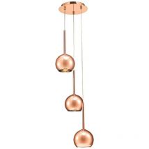 Inspired Deco - Regina - Deckencluster Anhänger 3 Licht Cluster G9 Bronze, Bronze Glas