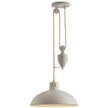 Inspired Lighting - Inspired Deco - Wellington - Suspension Plafonnier Pulley System Dome E27 Blanc Mat