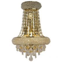 Inspired Diyas Alexandra - Applique Grande 3 Luci Francese Oro, Cristallo