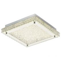 Inspired Diyas - Amelia - Flush Soffitto 18W 1800lm LED 4000K Acciaio Inox, Cristallo