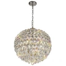 Inspired Diyas - Coniston - Plafonnier, 9 ampoules E14, chrome poli, cristal